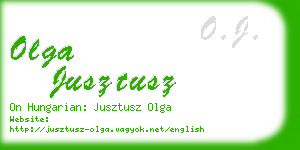 olga jusztusz business card